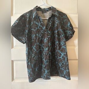 Apt. 9 Blue and Brown Patterned Shirt